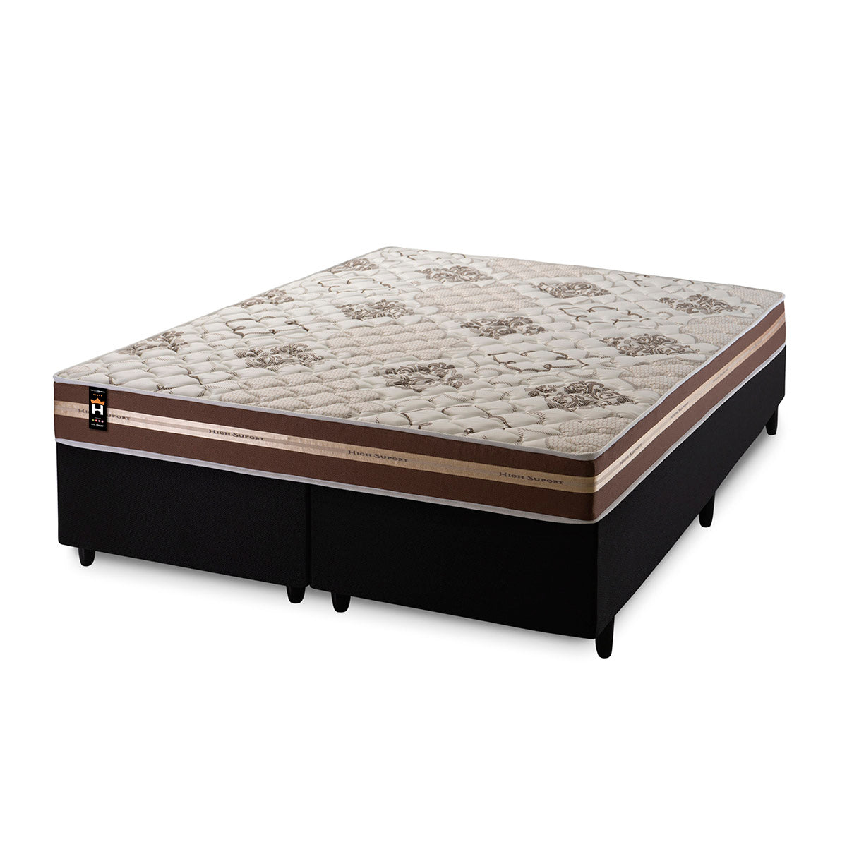 Cama Box Chicago Espuma King 193x203 Marrom King House