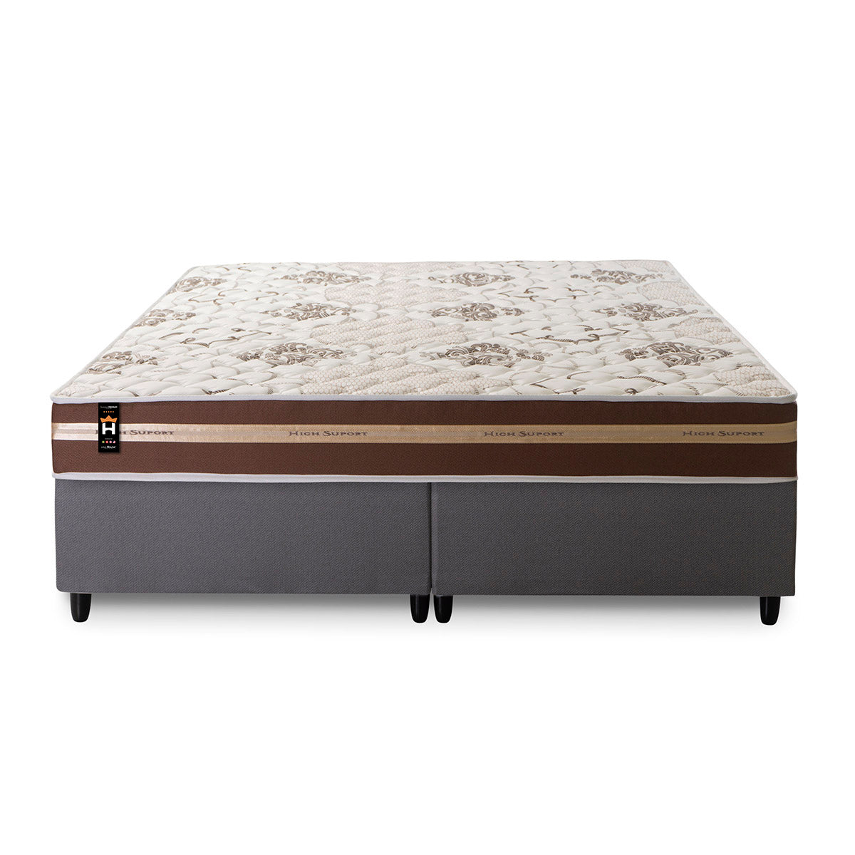 Cama Box Chicago Espuma King 193x203 Marrom King House