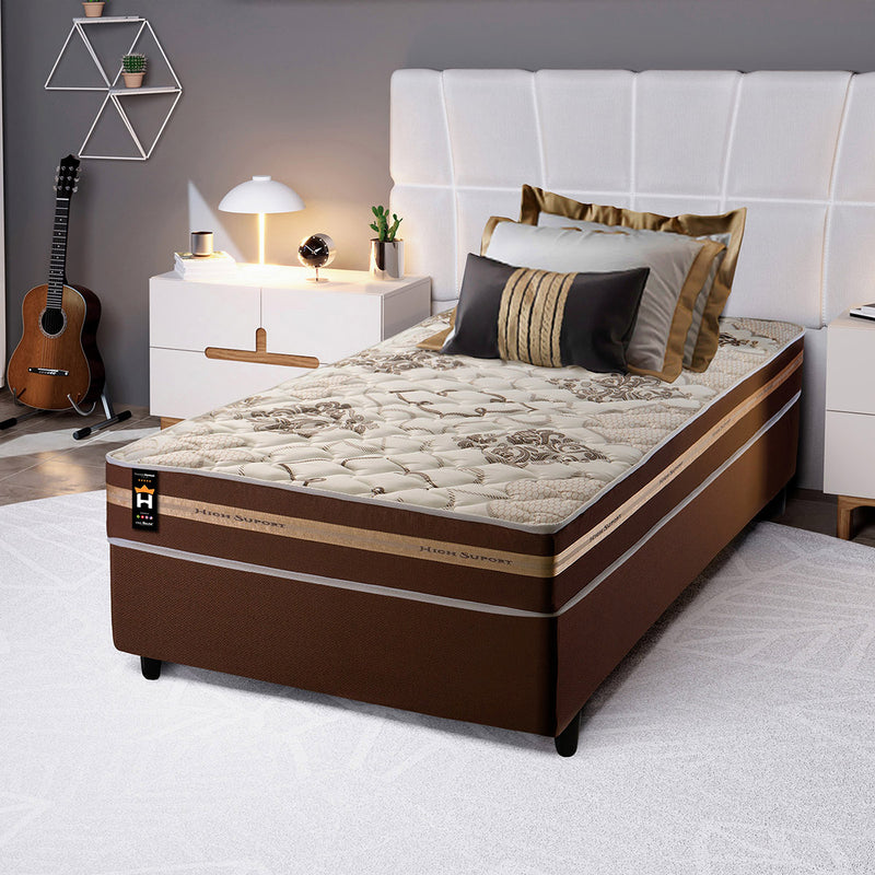 Cama Box Espuma Chicago Solteiro 88x188 Marrom King House