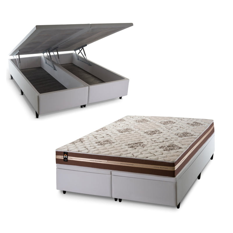 Cama Box Baú Chicago Espuma D33 158x198 Branco King House