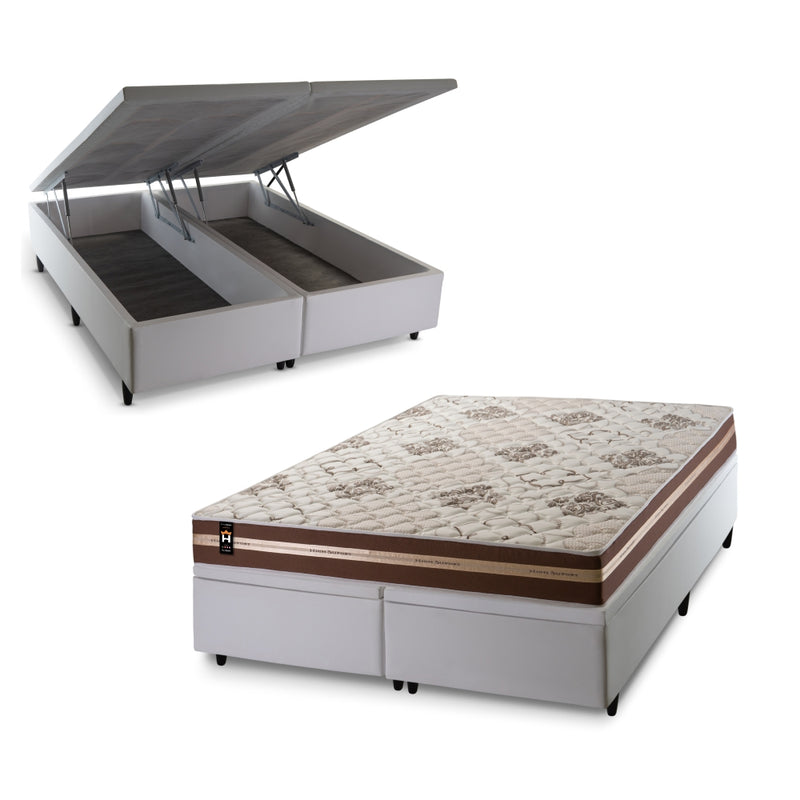 Cama Box Baú Chicago Espuma D33 193x203 Marrom King House