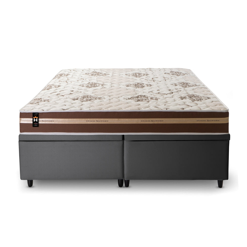 Cama Box Baú Chicago Espuma D33 193x203 Cinza King House