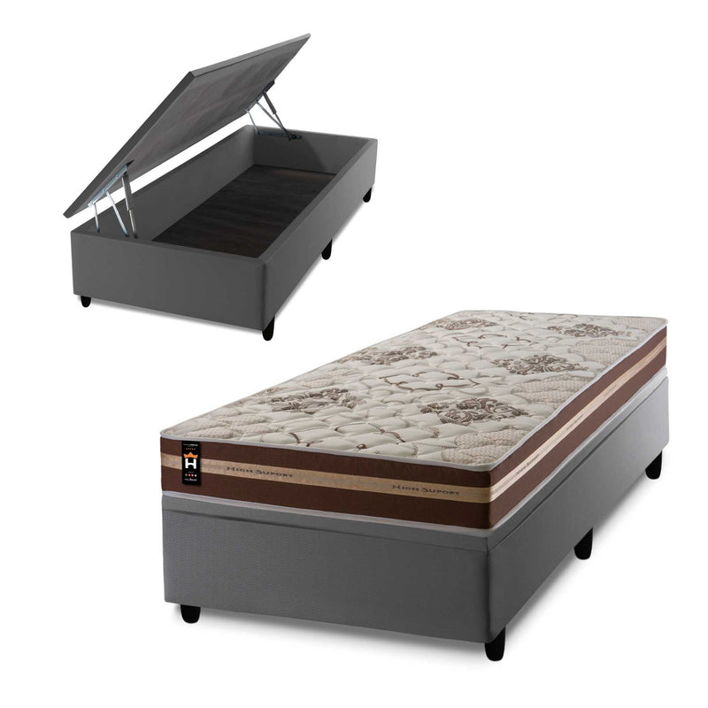 Cama Box Baú Chicago 96x203 Cinza Espuma D33 King House
