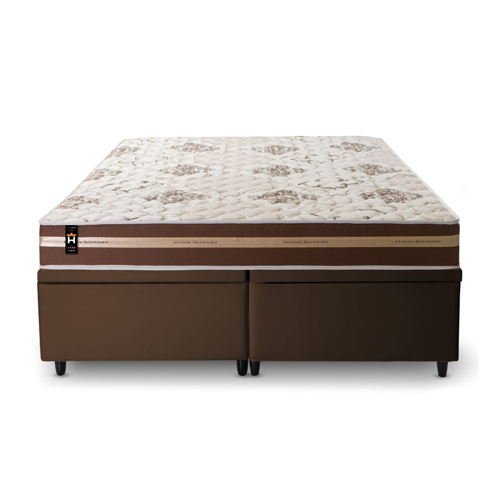 Cama Box Baú Chicago Espuma D33 158x198 Marrom King House