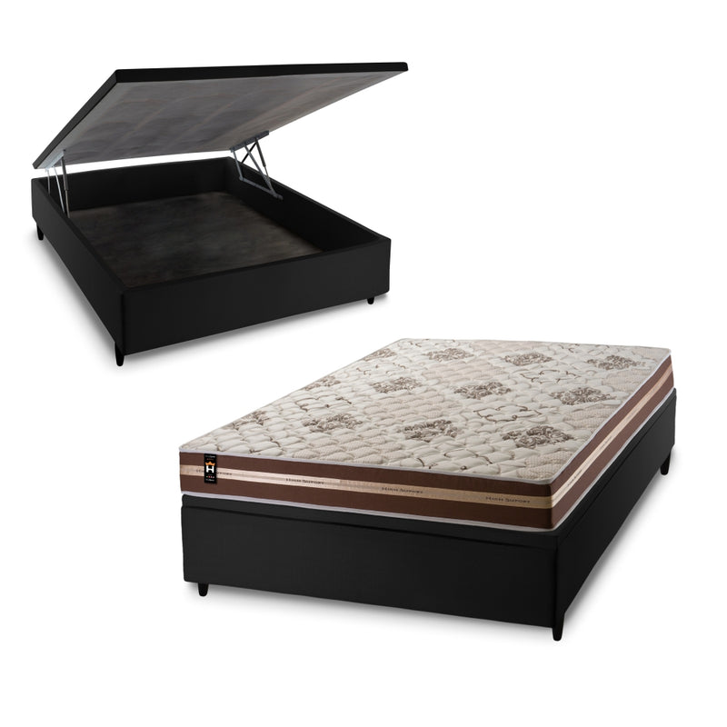 Cama Box Baú Chicago 138x188 Preto Espuma D33 King House