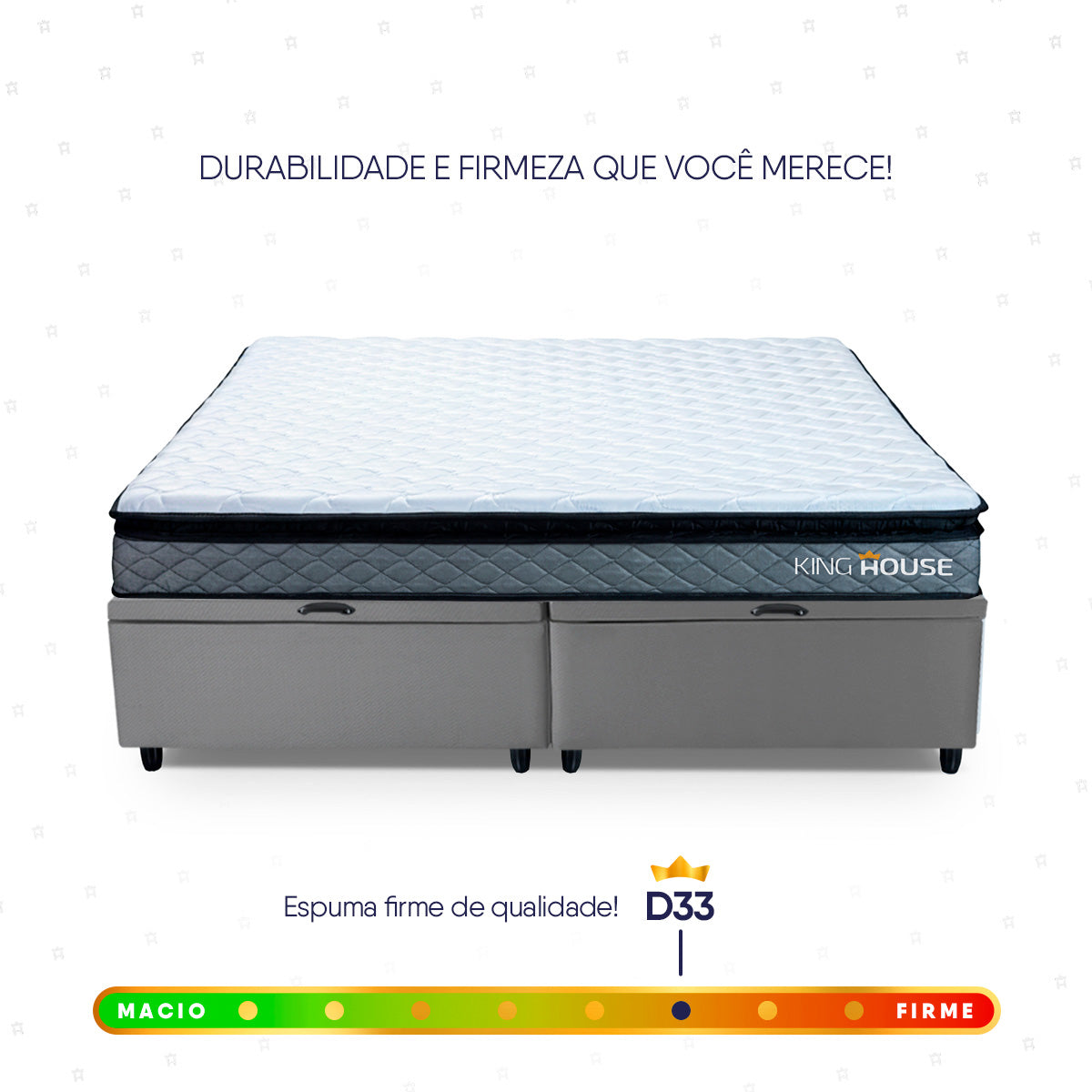 Cama Box Baú Chicago Espuma D33 193x203 Cinza