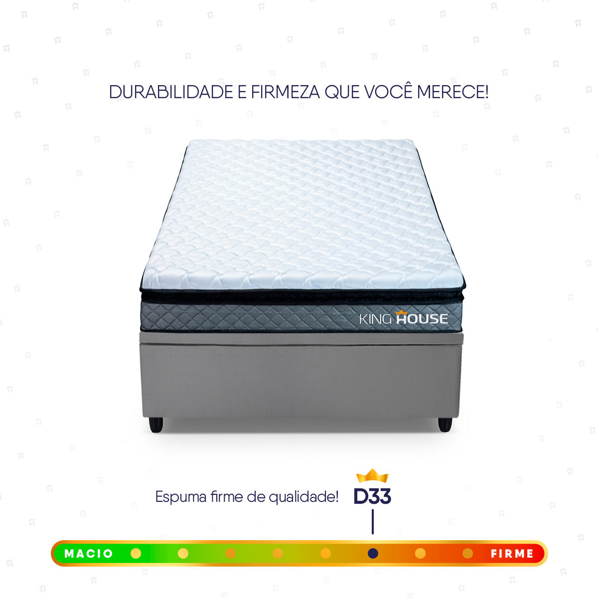Cama Box Baú Chicago Solteirão 96x203 Cinza Espuma D33