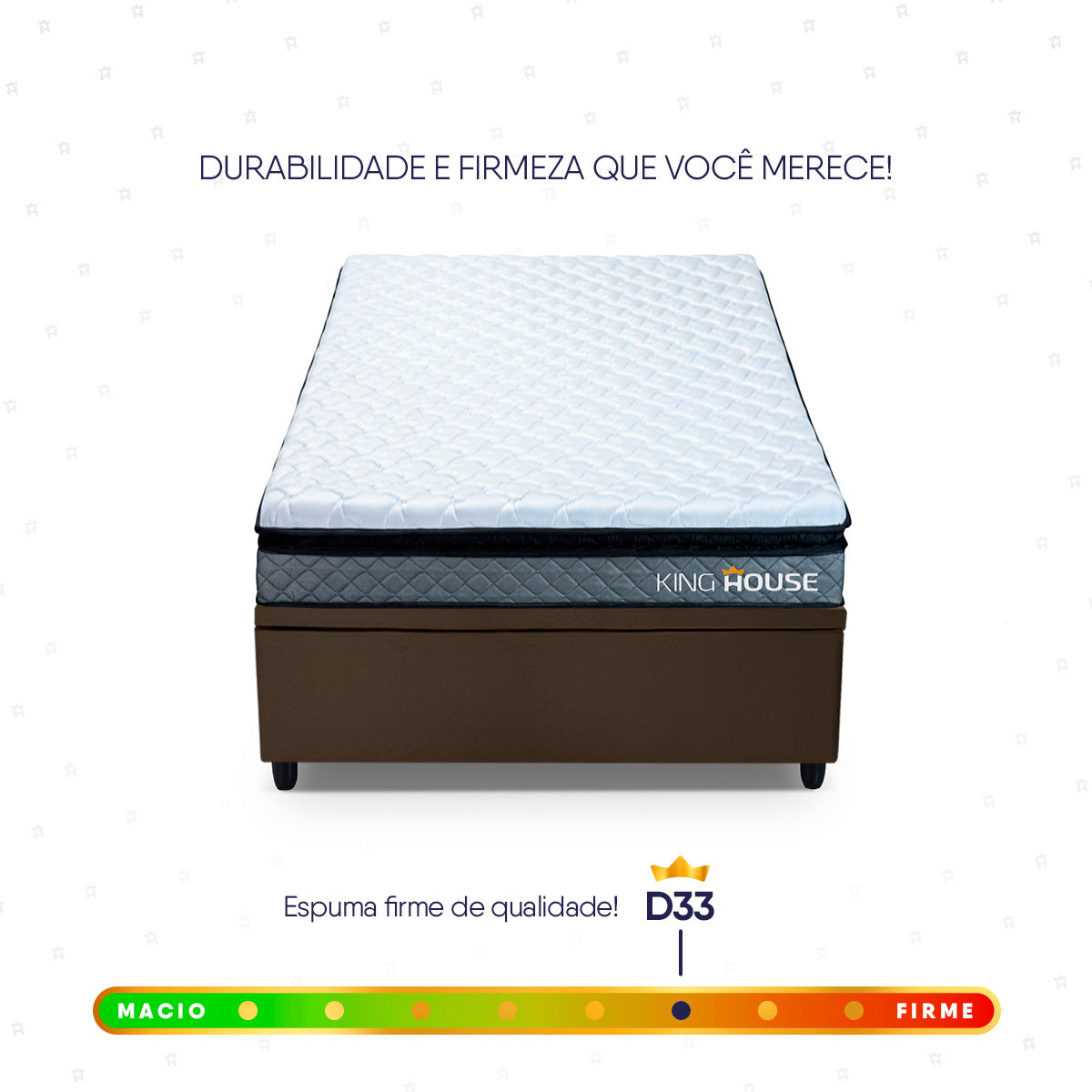 Cama Box Baú Chicago 96x203 Cinza e Marrom Espuma D33