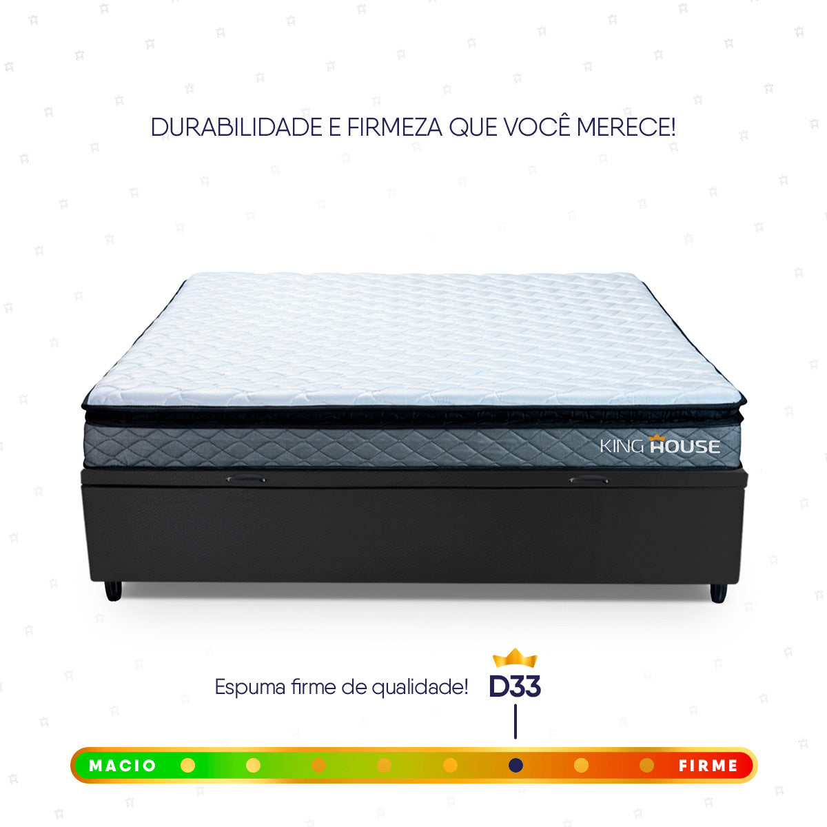 Cama Box Baú Chicago 138x188 Cinza e Preto