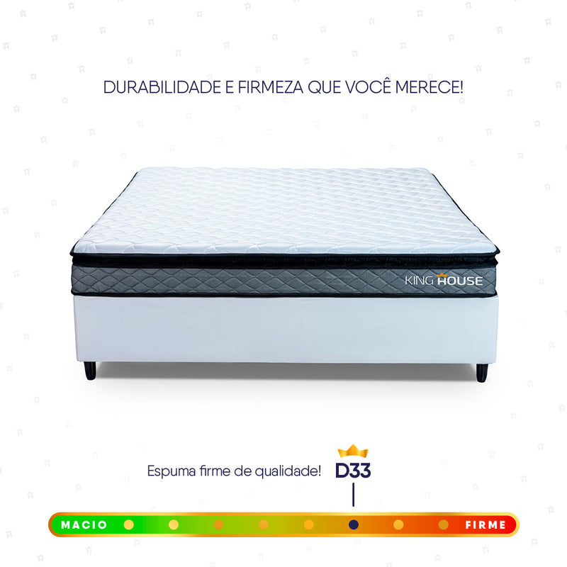 Cama Box Espuma Chicago Casal 138x188 Branco