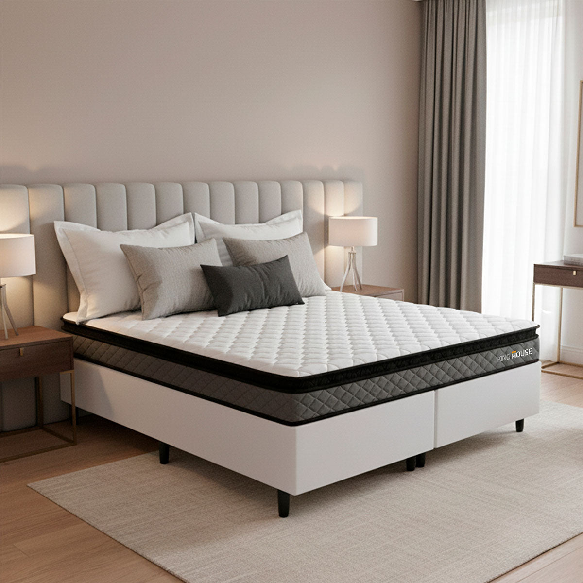 Cama Box Chicago Espuma Queen 158x198 Branco