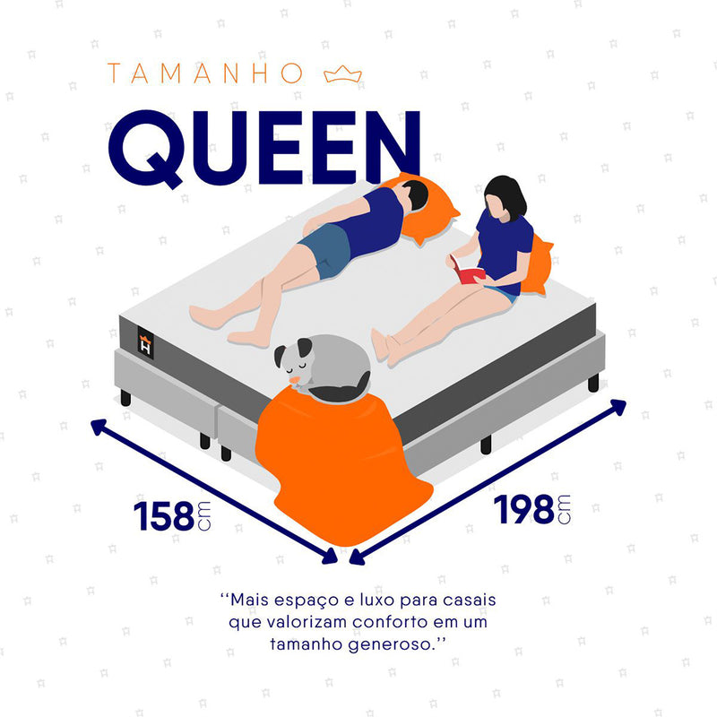 Cama Box Chicago Espuma Queen 158x198 Branco
