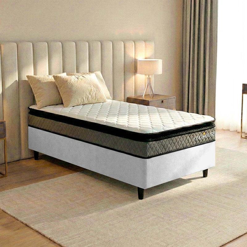 Cama Box Espuma Chicago Solteiro 88x188 Branco