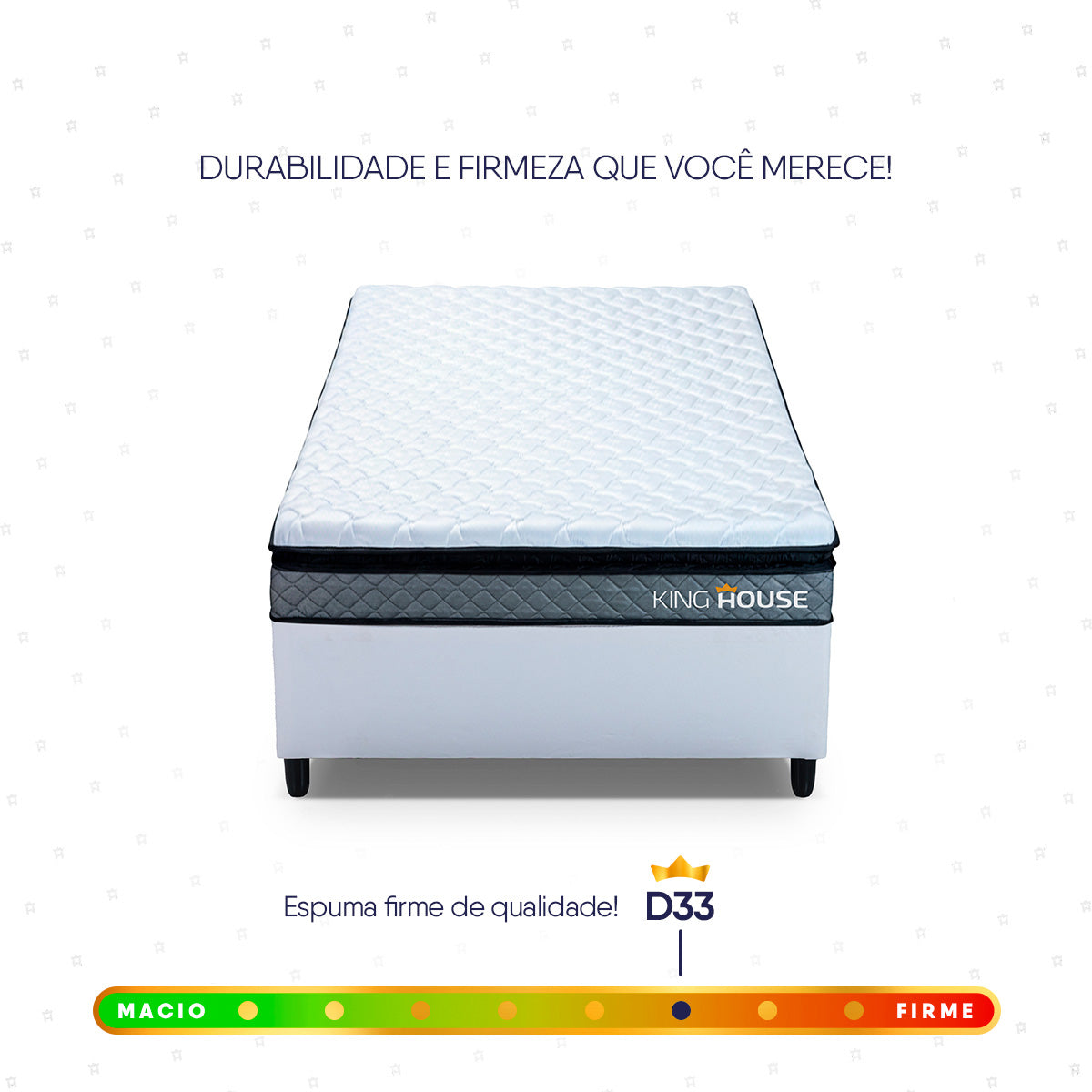 Cama Box Espuma Chicago Solteiro 88x188 Branco