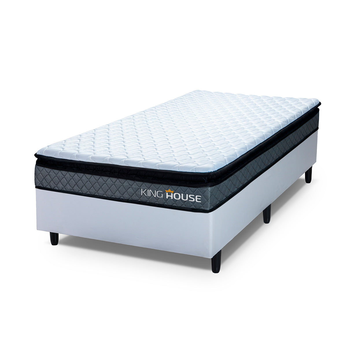 Cama Box Espuma Chicago Solteirão 96x203 Branco