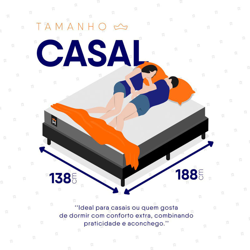 Cama Box Espuma Chicago Casal 138x188 Cinza
