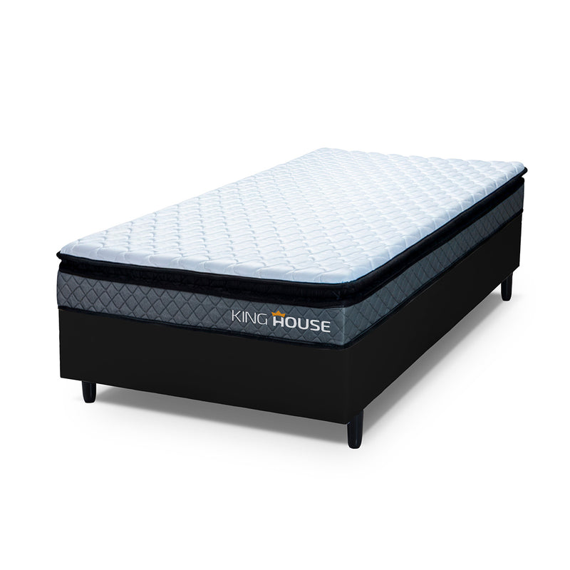 Cama Box Espuma Chicago Solteiro 88x188 Preto