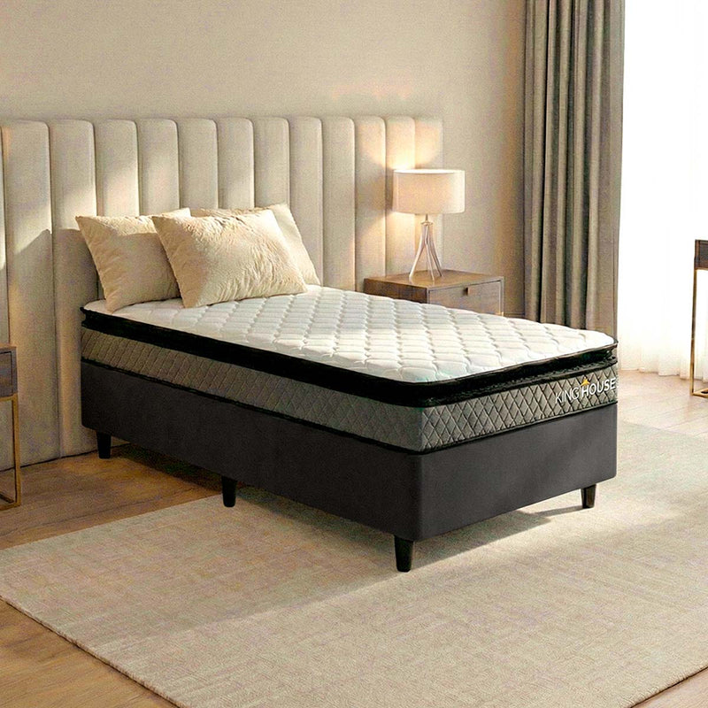 Cama Box Espuma Chicago Solteirão 96x203 Preto