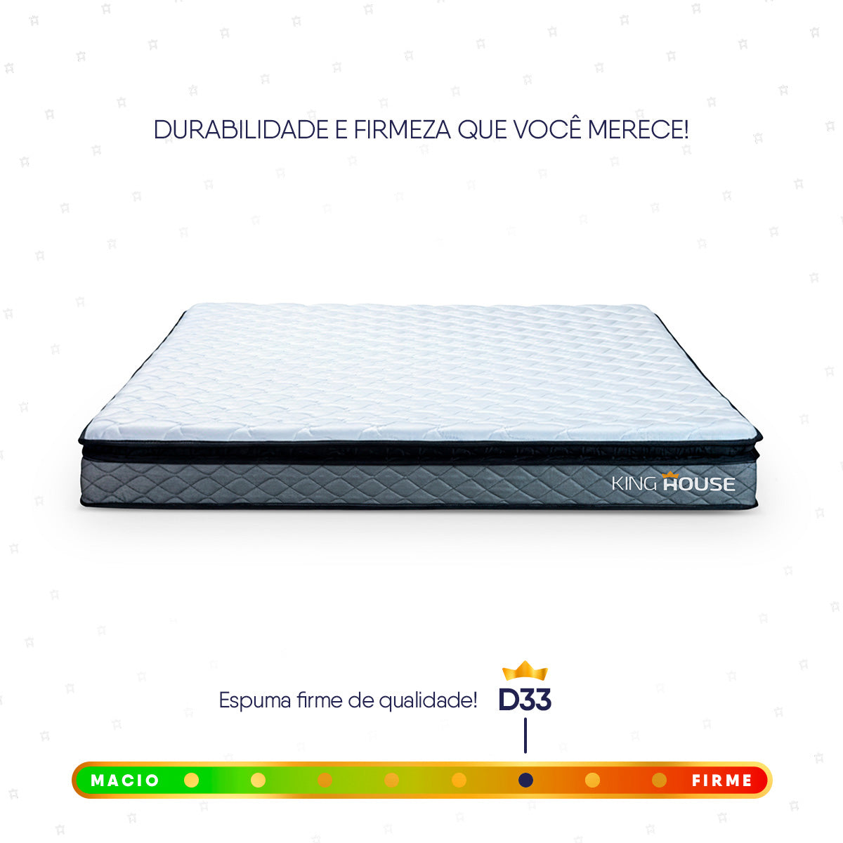 Colchão Espuma D33 Chicago King 193x203x19 Cinza Suporta 120 Kg Por Pessoa