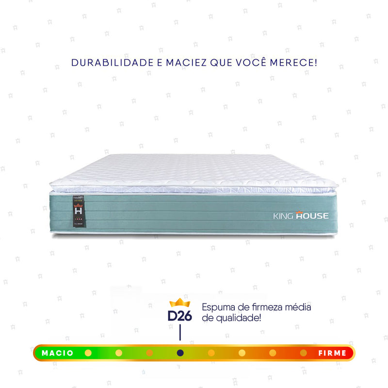 Colchão Lagos Verde Molas Ensacadas King 193x203x28