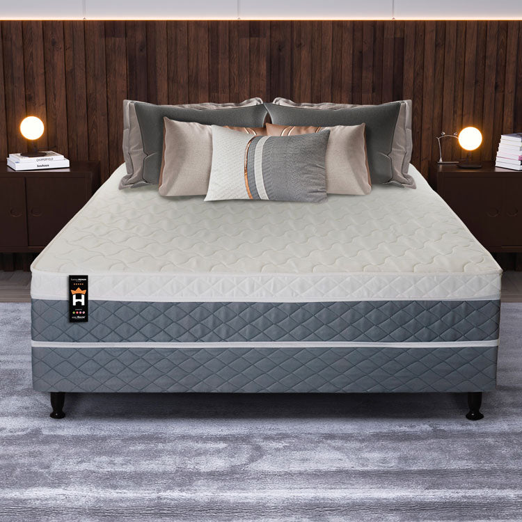 Conjugado Casal Dallas D28 Ortopédico 138x188x56 Cinza