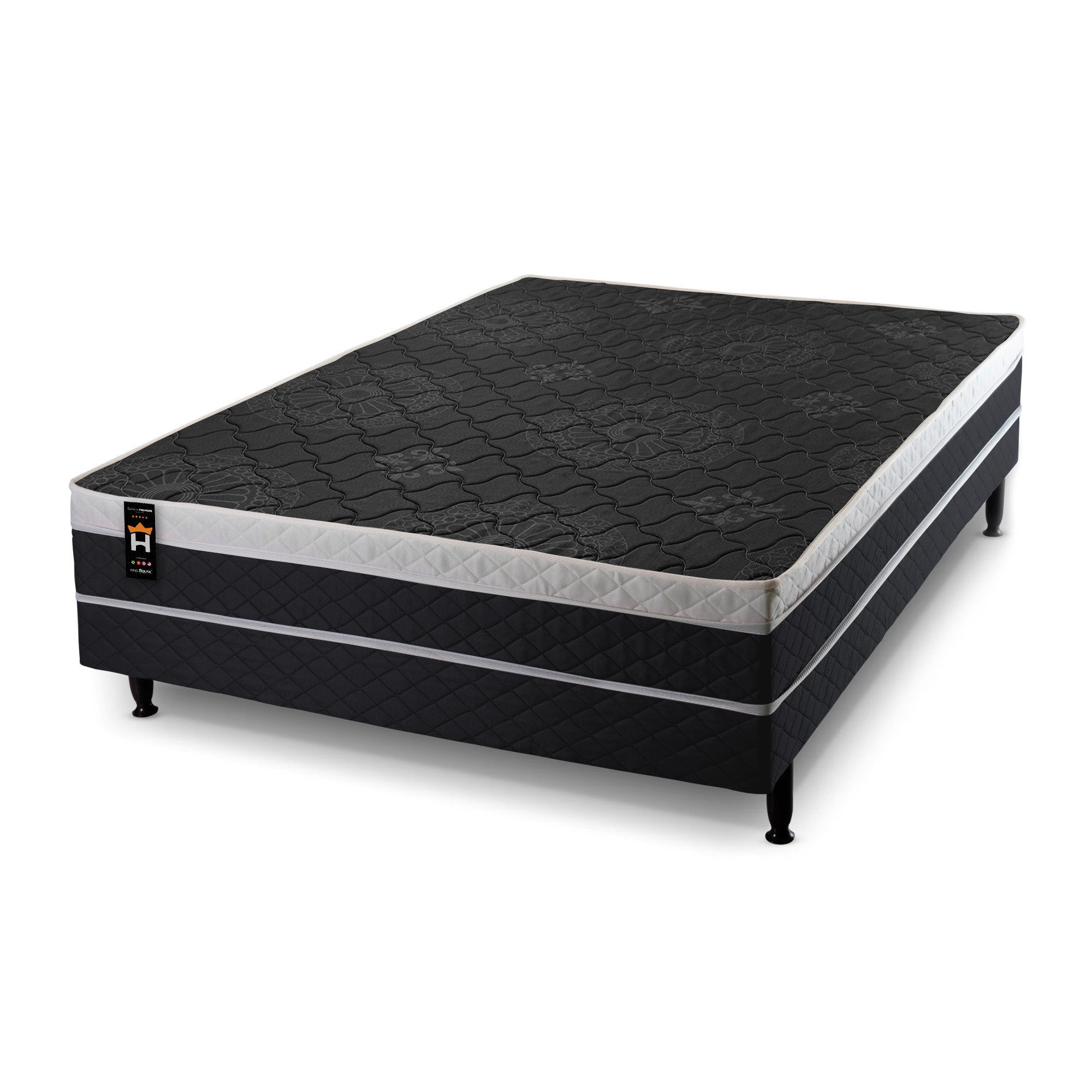 Conjugado Casal Dallas D28 Ortopédico 138x188x56 Preto