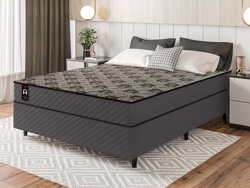 Conjugado Mônaco Casal c/ Molas Ensacadas 138x188x57 Cinza