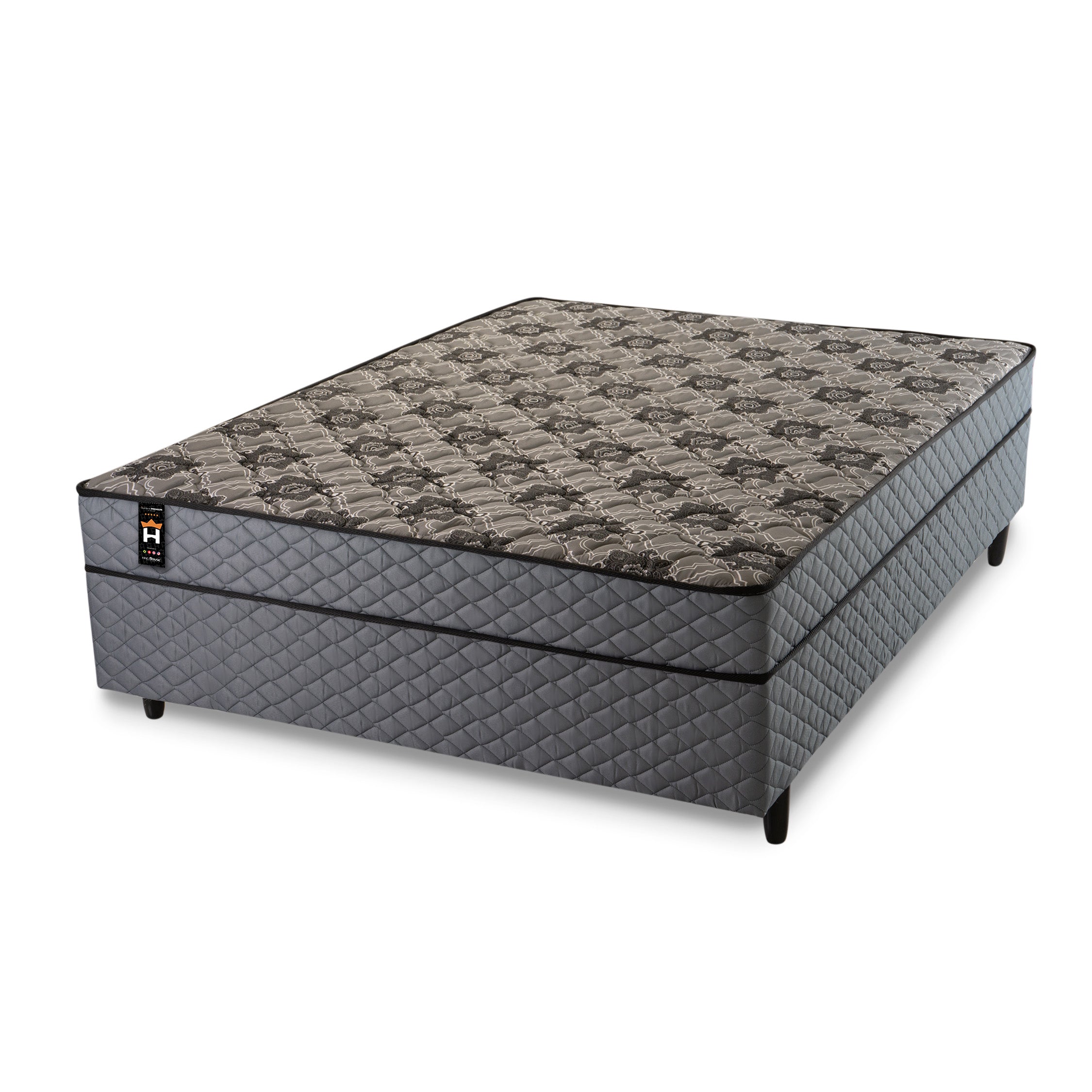 Conjugado Mônaco Casal c/ Molas Ensacadas 138x188x57 Cinza