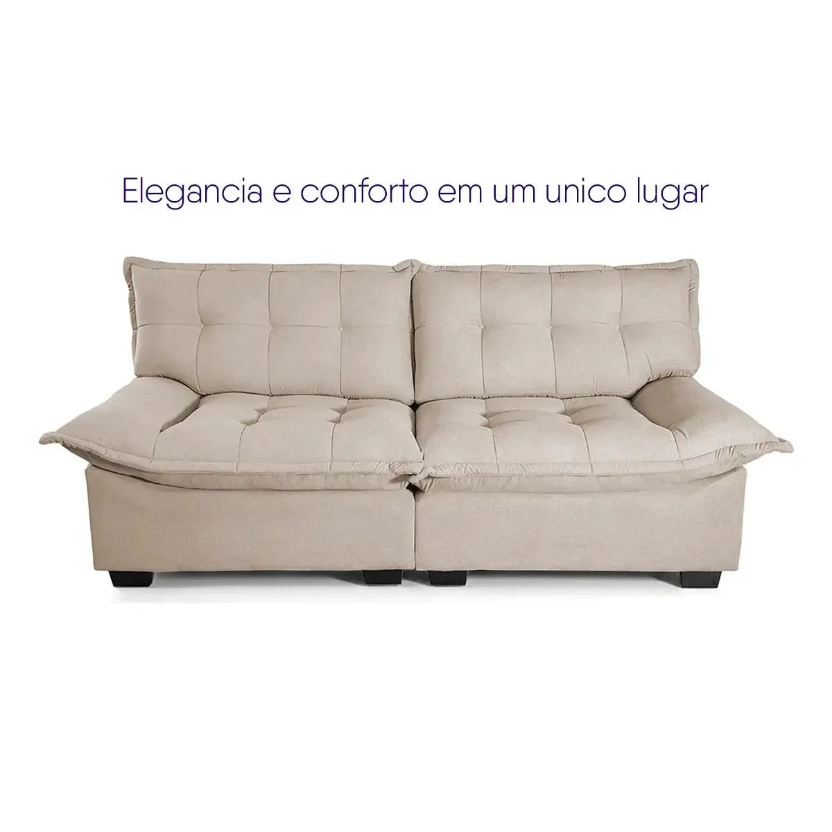 Conjunto Sofá Coliseu 3 e 2 Lugares Bouclê Bege