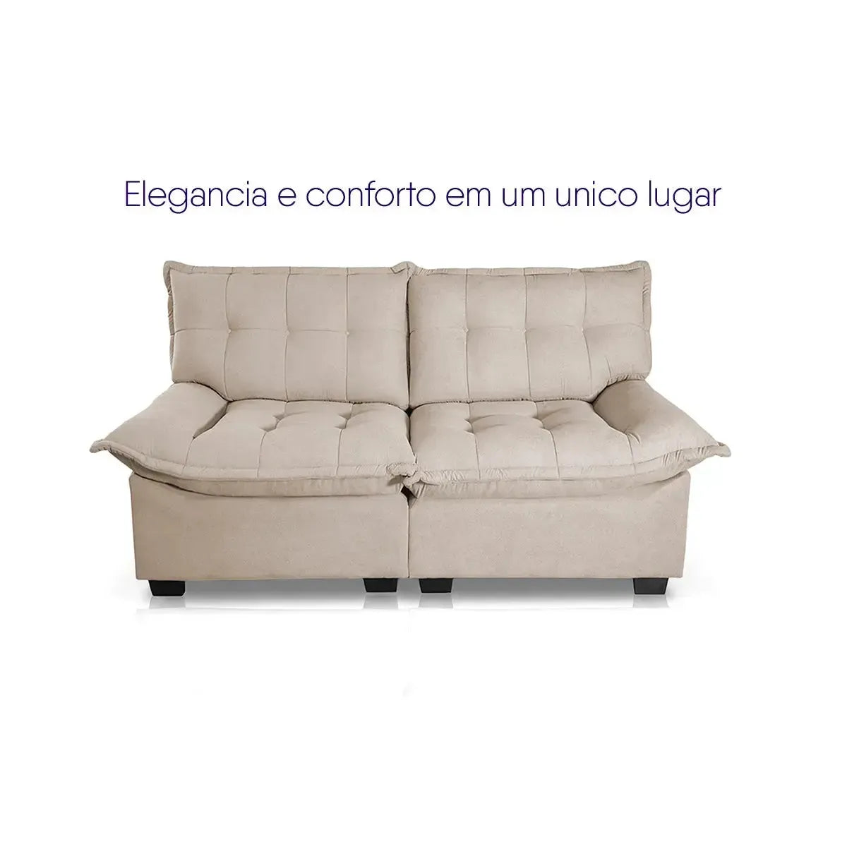 Conjunto Sofá Coliseu 3 e 2 Lugares Bouclê Bege