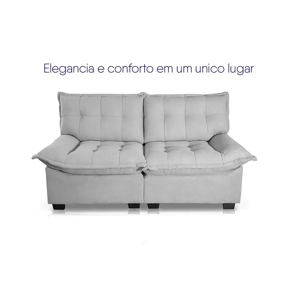 Conjunto Sofá Coliseu 3 e 2 Lugares Bouclê Cinza