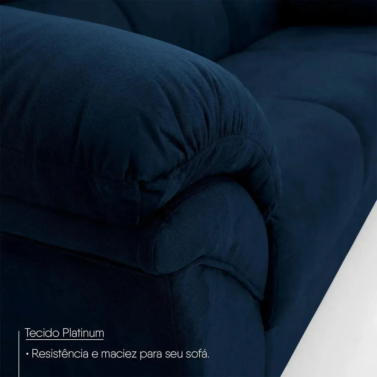 Conjunto Sofá Windsor Velut Azul 3 e 2 Lugares 2,04m e 1,59m