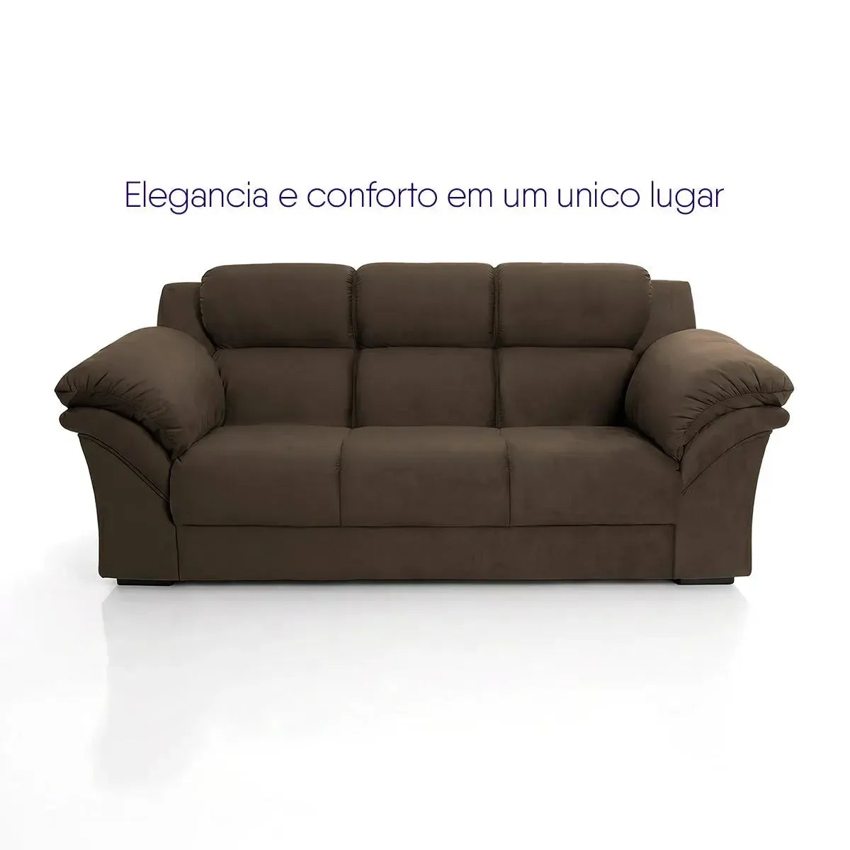 Conjunto Sofá Windsor Velut Marrom 3 e 2 Lugares 2,04m e 1,59m