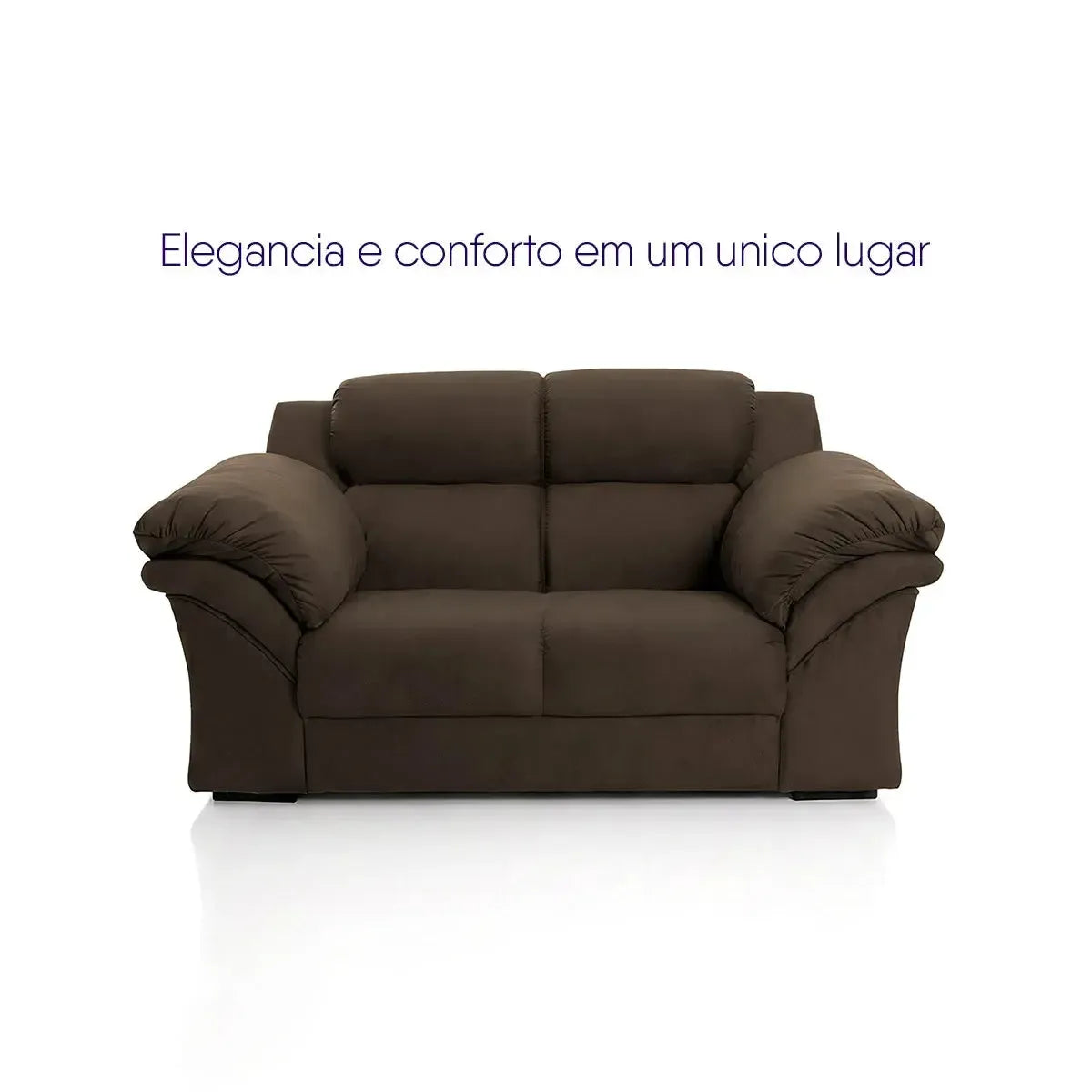 Conjunto Sofá Windsor Velut Marrom 3 e 2 Lugares 2,04m e 1,59m