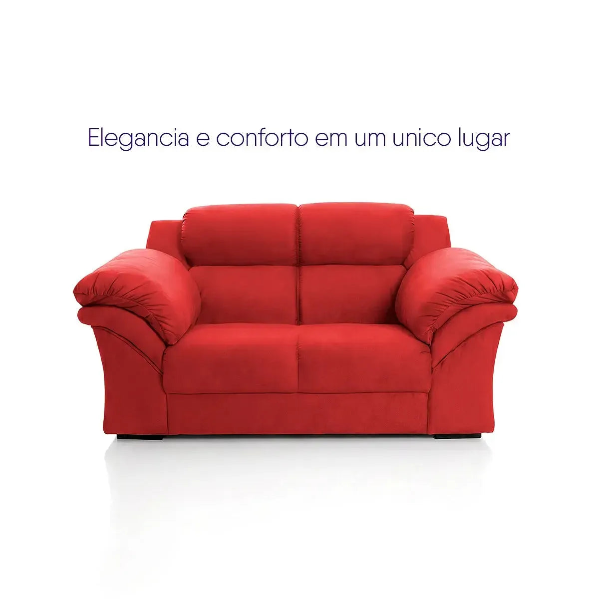 Conjunto Sofá Windsor Velut Vermelho 3 e 2 Lugares 2,04m e 1,59m