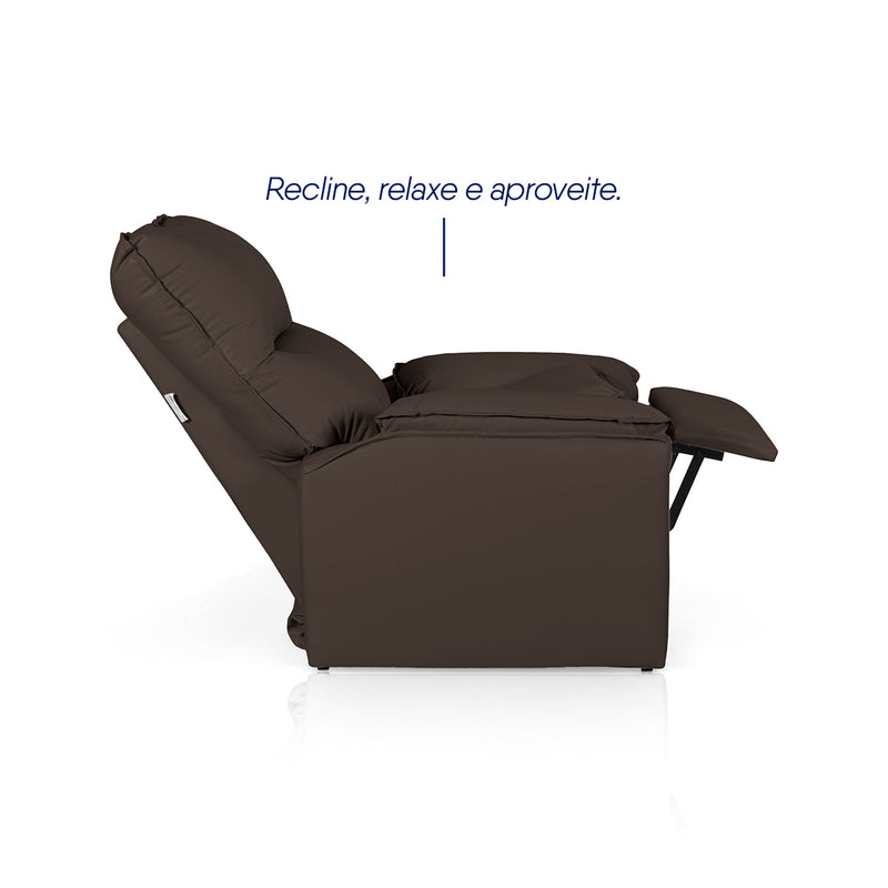 Poltrona do Papai Reclinável Copenhagen Suede Marrom Chocolate
