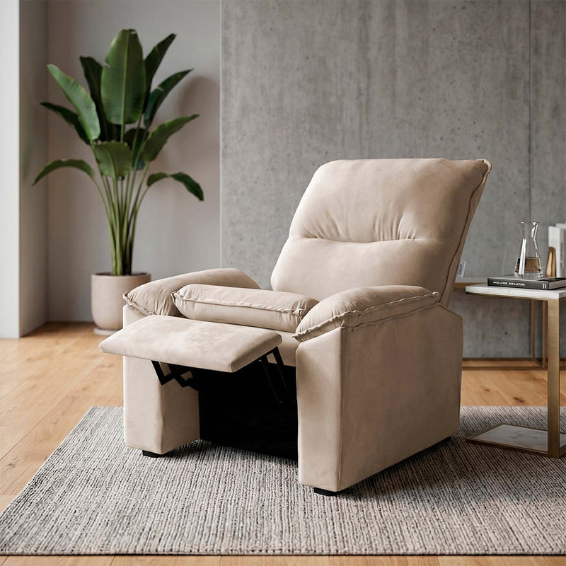 Poltrona do Papai Reclinável Copenhagen Suede Bege