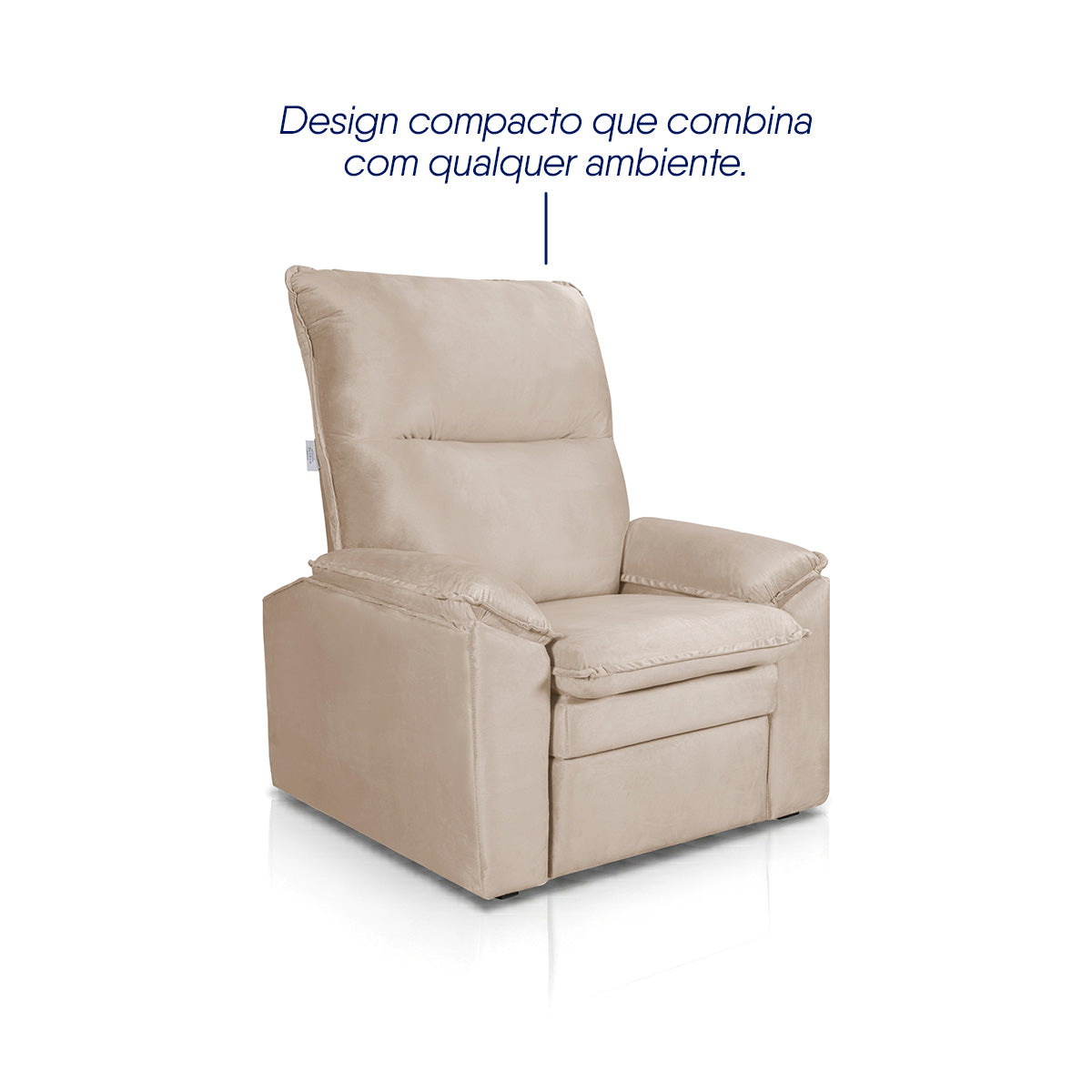 Poltrona do Papai Reclinável Copenhagen Suede Bege