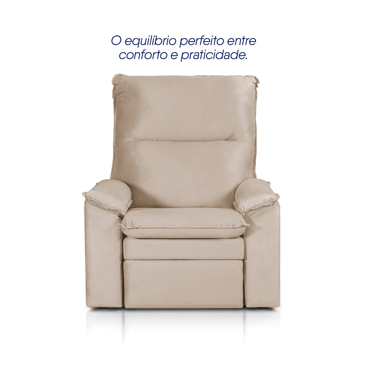 Poltrona do Papai Reclinável Copenhagen Suede Bege
