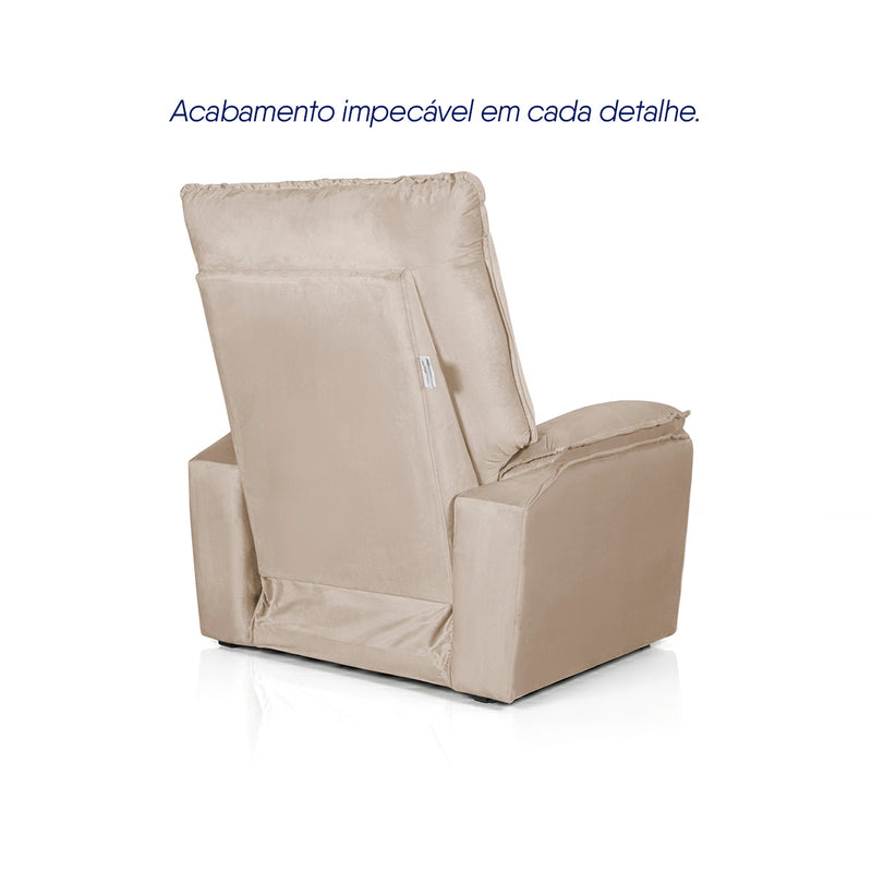 Poltrona do Papai Reclinável Copenhagen Suede Bege