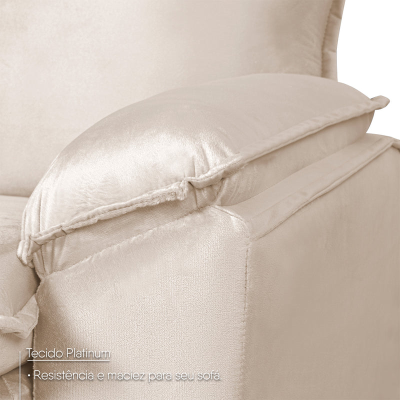 Poltrona do Papai Reclinável Copenhagen Suede Bege