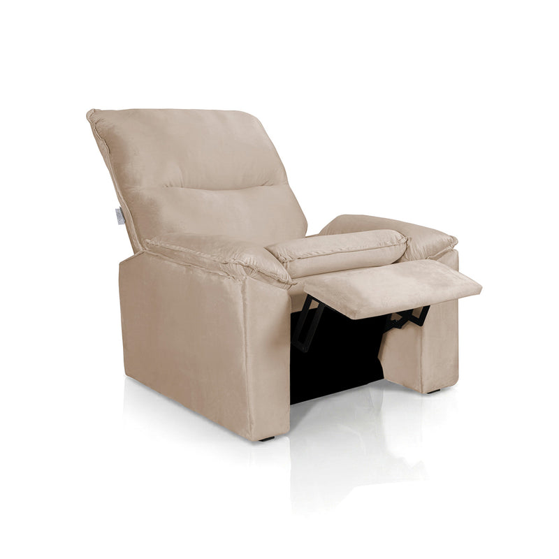 Poltrona do Papai Reclinável Copenhagen Suede Bege