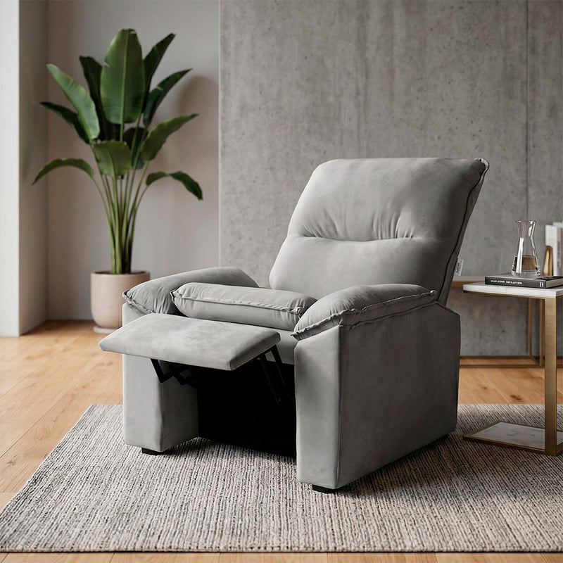 Poltrona do Papai Reclinável Copenhagen Suede Cinza