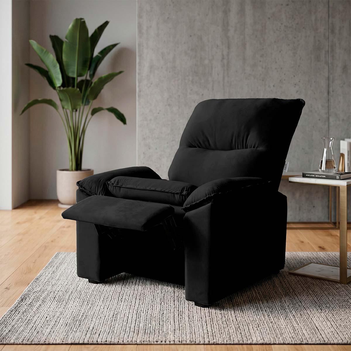 Poltrona do Papai Reclinável Copenhagen Suede Preto