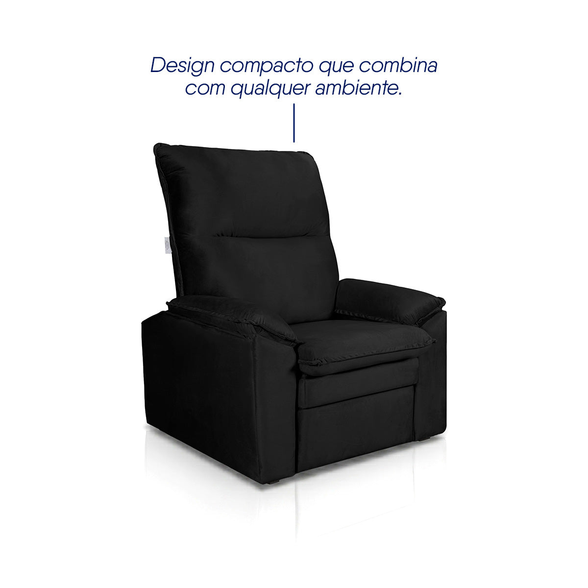 Poltrona do Papai Reclinável Copenhagen Suede Preto
