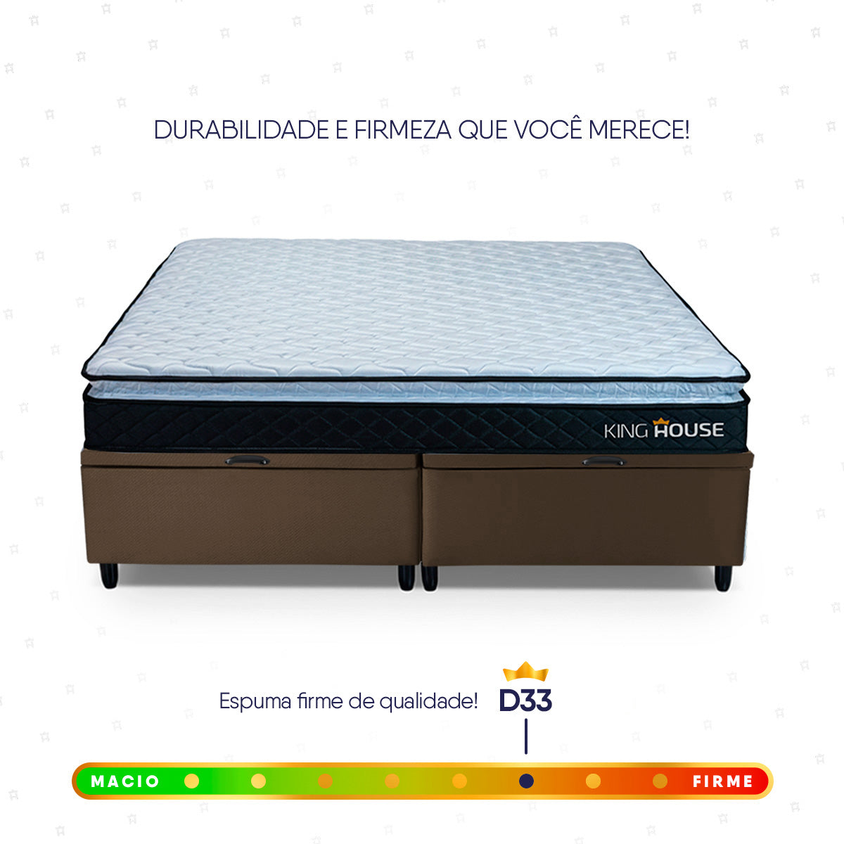 Cama Box Baú Dakota Espuma D33 Queen 158x198 Preto e Marrom