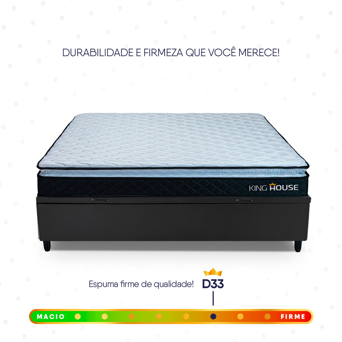 Cama Box Baú Casal 138x188 Preto Dakota Espuma D33