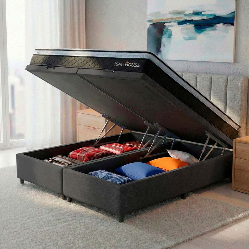 Cama Box Baú Dakota Espuma D33 Queen 158x198 Preto