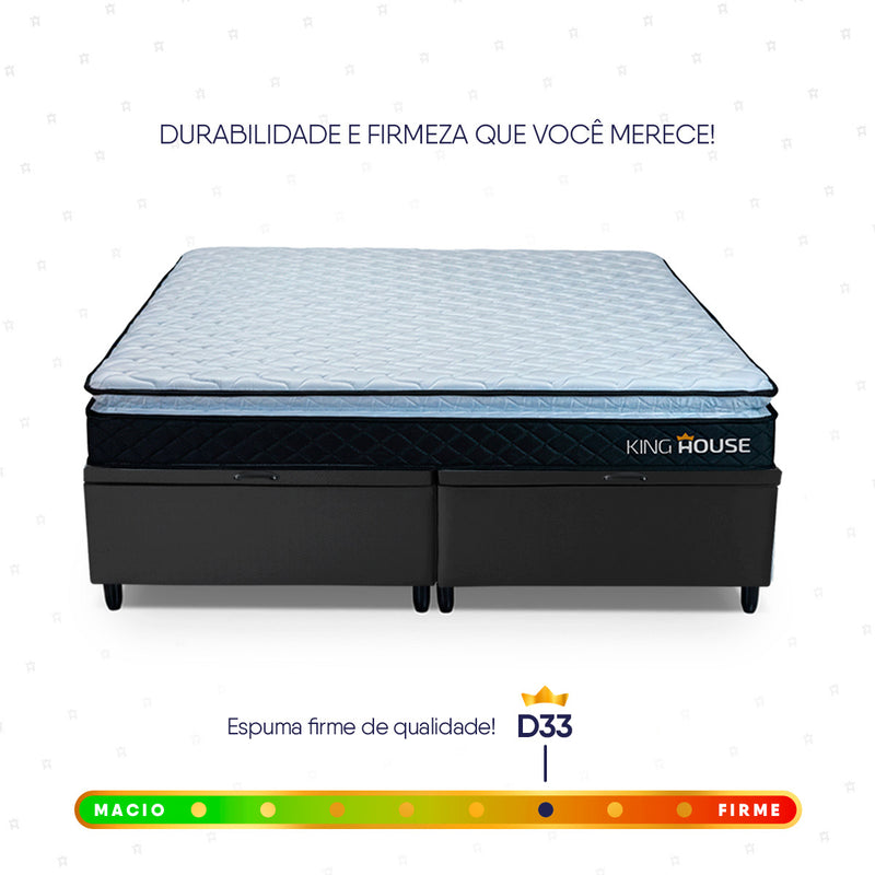 Cama Box Baú Dakota Espuma D33 Queen 158x198 Preto