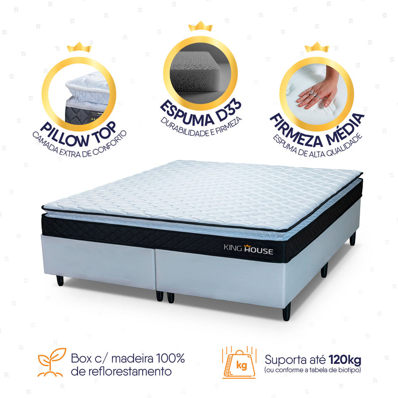 Cama Box Dakota Espuma D33 Queen 158x198 Branco